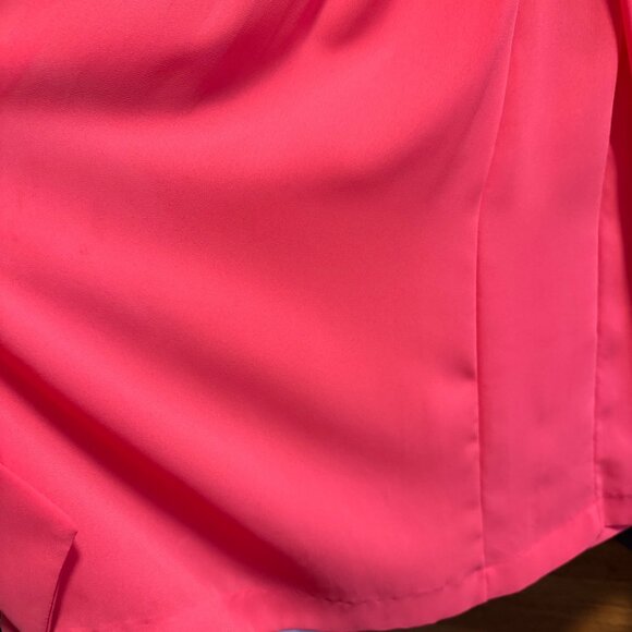 Vintage 80s Willi Petites Pink Button-Up Belted Dress Size 12 Polyester Lined - Picture 14 of 16